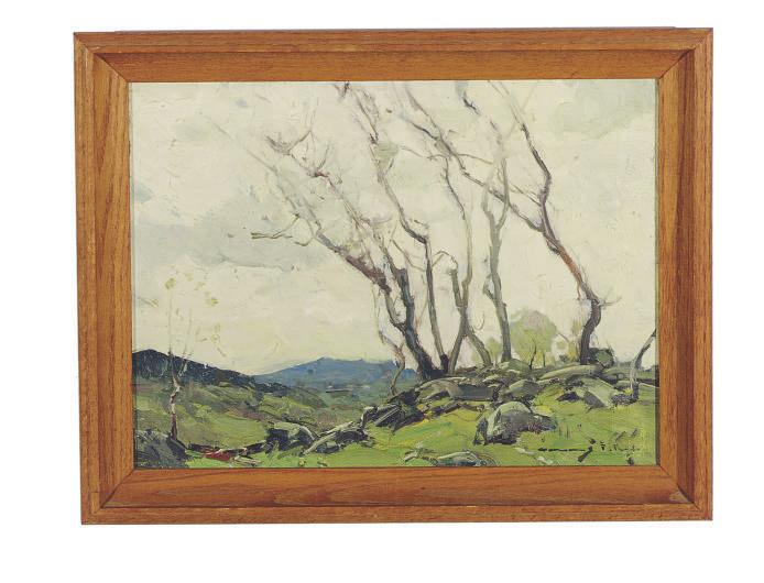 Chauncey Foster Ryder - Landscape with a mountain peak in the background