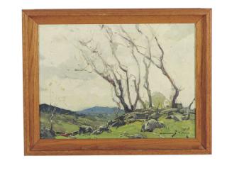 Chauncey Foster Ryder - Landscape with a mountain peak in the background