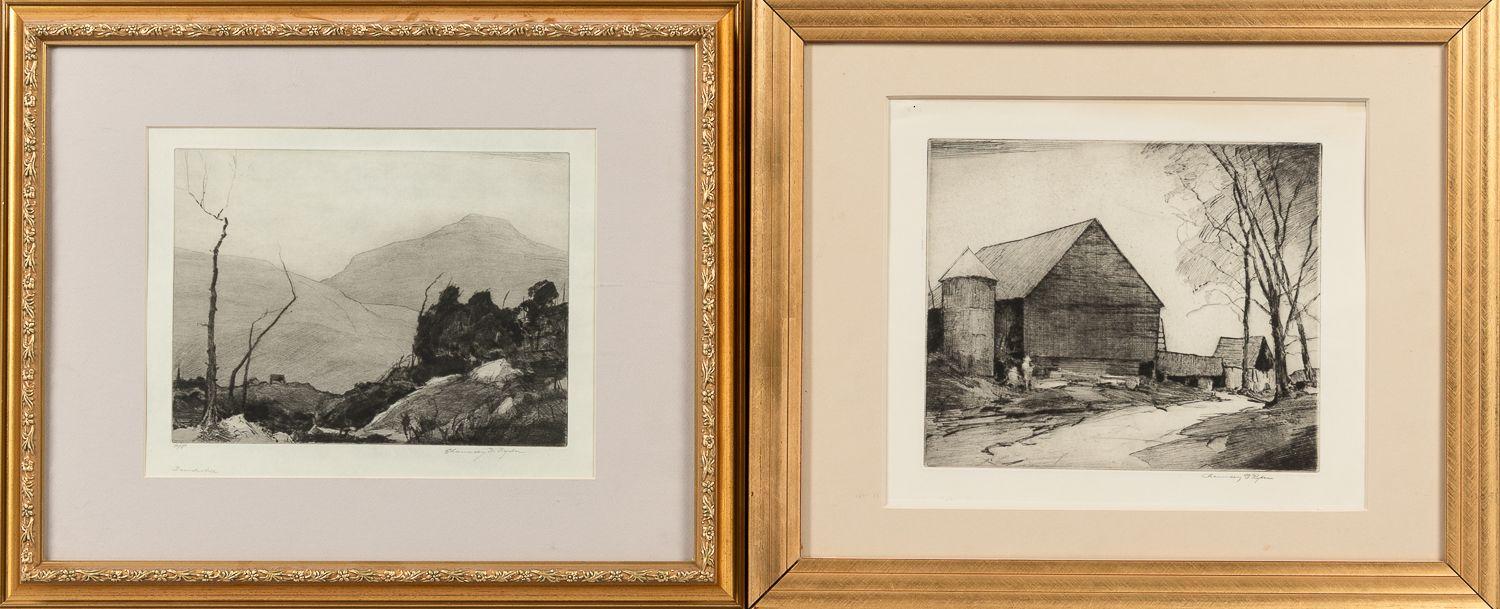 Chauncey Foster Ryder - Two Framed Prints: French Hill and The Old Farm