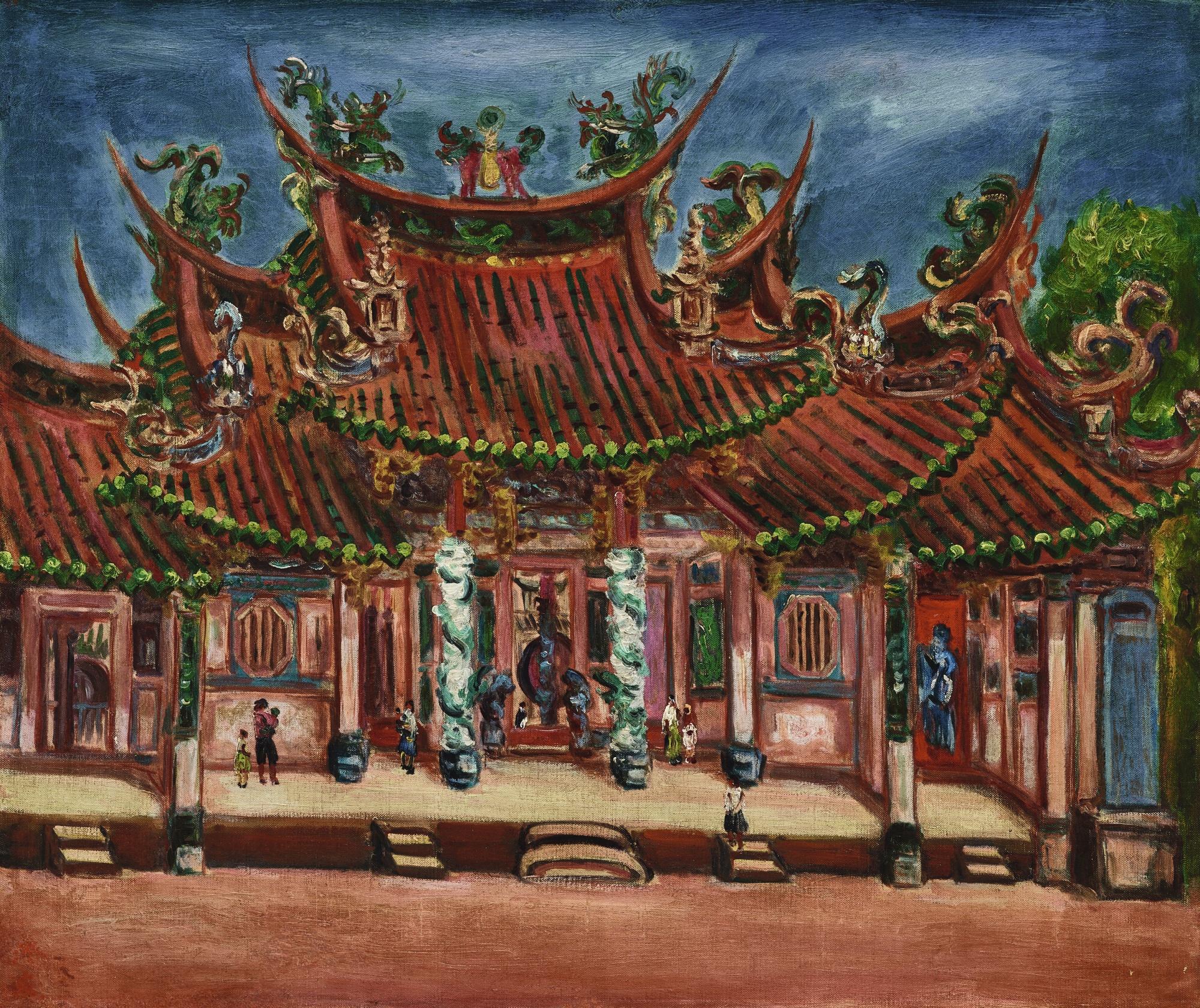 Chen Cheng-Po - In Front Of The Temple (Changhua Nanyiao Temple)