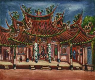 Chen Cheng-Po - In Front Of The Temple (Changhua Nanyiao Temple)