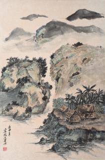 Chen Chong Swee - Attap houses, 1980