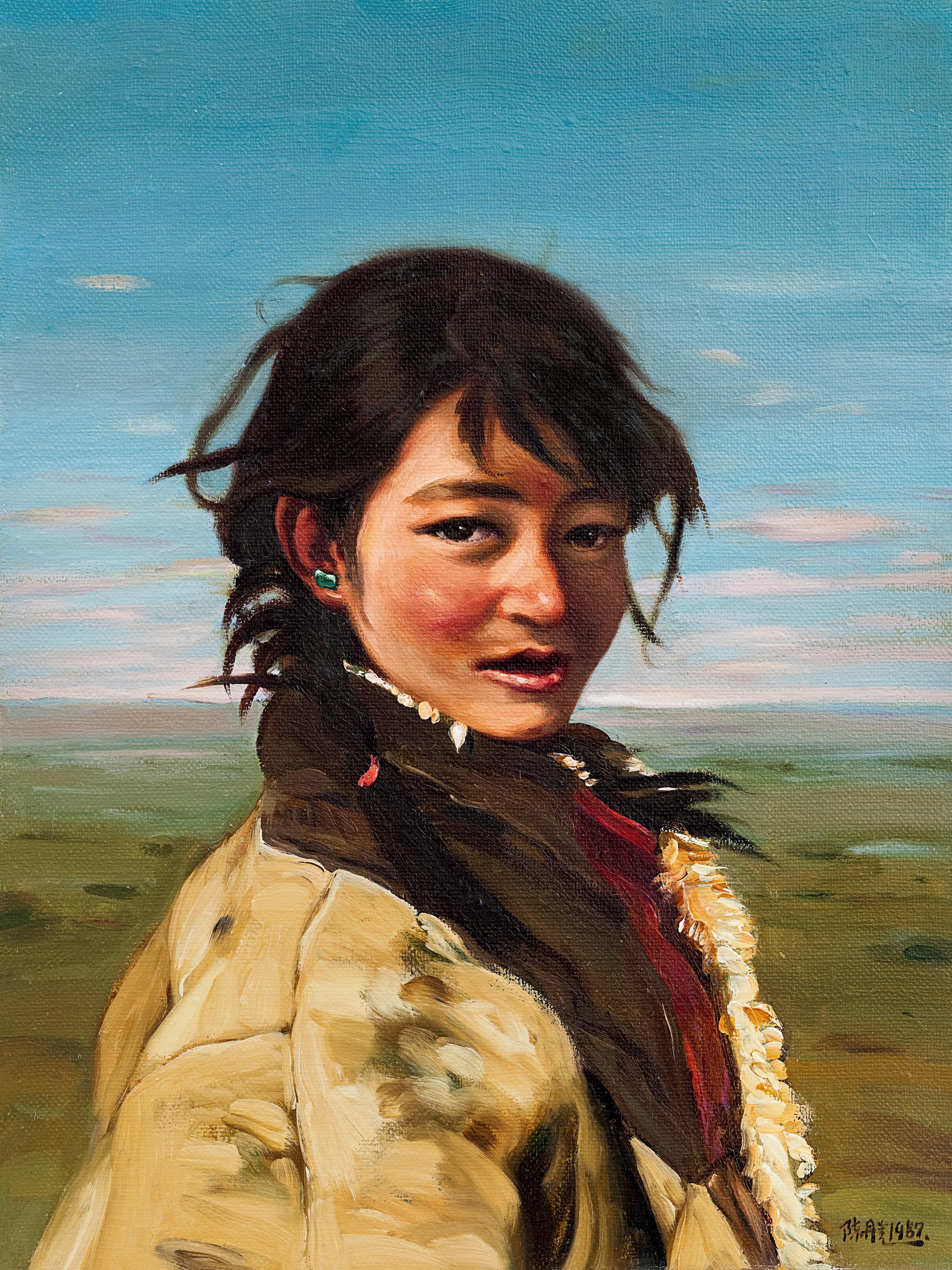 Chen Danqing - Girl In Sunrise (Painted In 1987)
