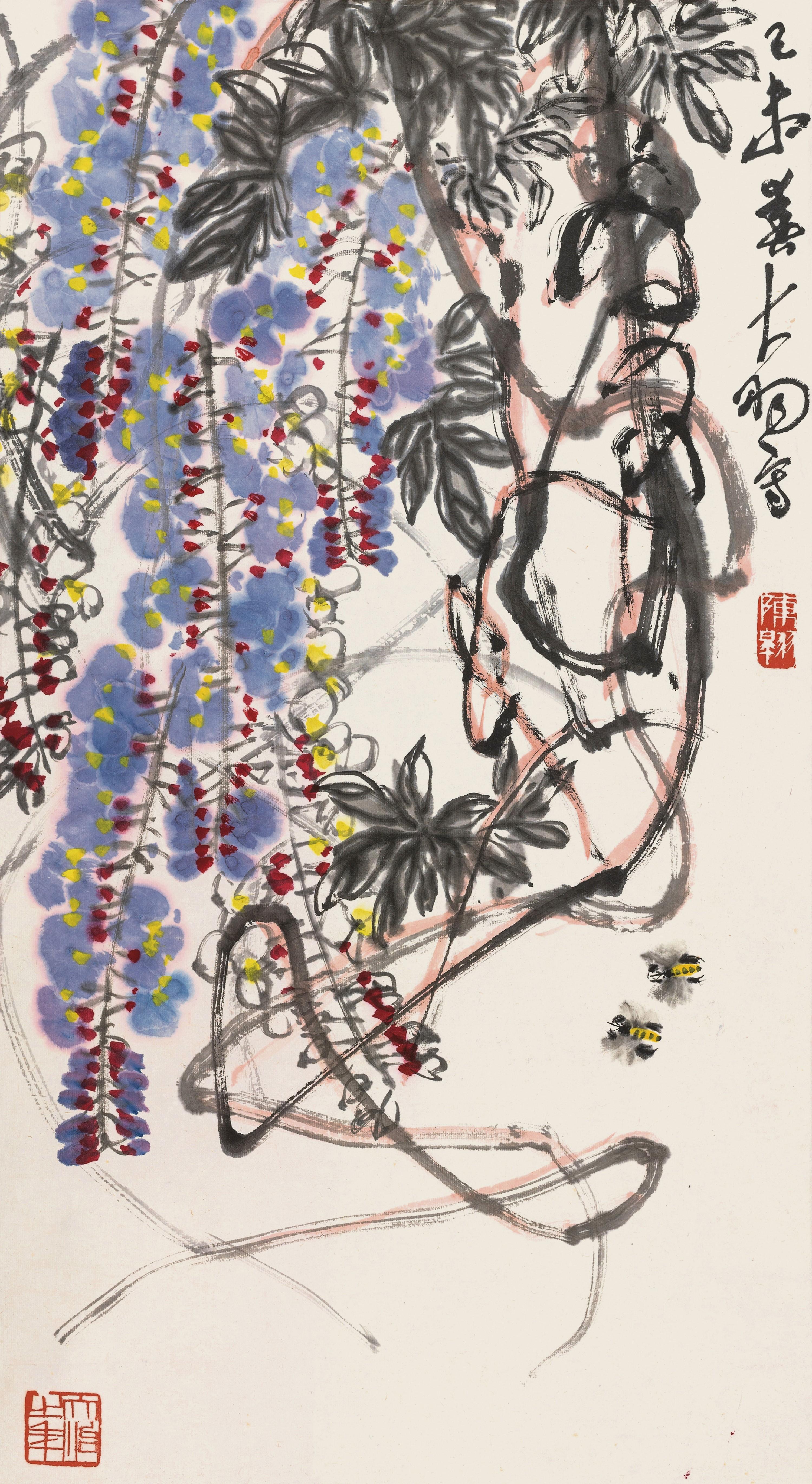 Chen Dayu - Wisteria And Bees
