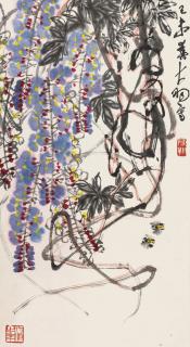 Chen Dayu - Wisteria And Bees