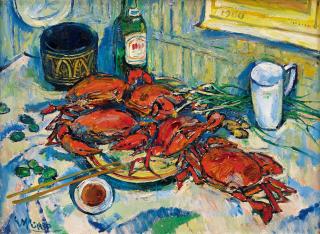 Chen Junde - Crab Feast (Painted In 1980)