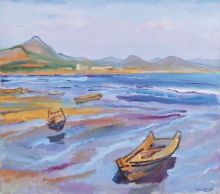 Chen Junde - River Boat(Painted In 1991)