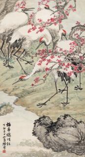 Chen Mo - Flowers And Cranes
