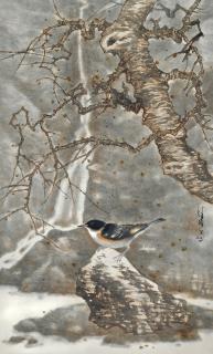 Chen Peiqiu - Bird Amid Autumn Leaves