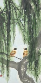Chen Peiqiu - Willows And Birds