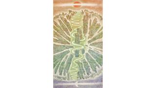 Chen Qikuan - Landscape with Sun and Moon