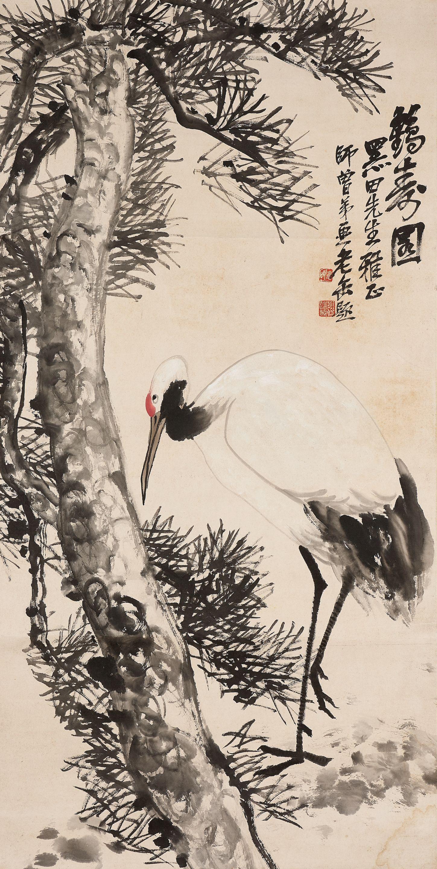 Chen Shizeng - Crane and Pine Tree