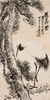 Chen Shizeng - Crane and Pine Tree