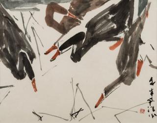 Chen Wen Hsi - Bathing Ducks