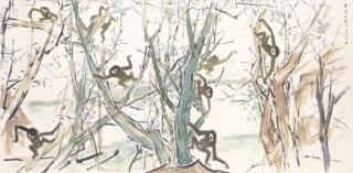 Chen Wen Hsi - Eight Gibbons Frolicking In The Woods