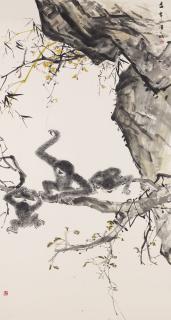 Chen Wen Hsi - Gibbons Playing On A Tree