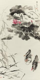 Chen Wenxi - Ducks Swimming in a Lotus Pond