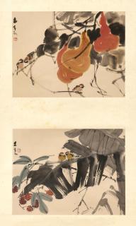Chen Wenxi - Sparrow; Flowers and Fruits
