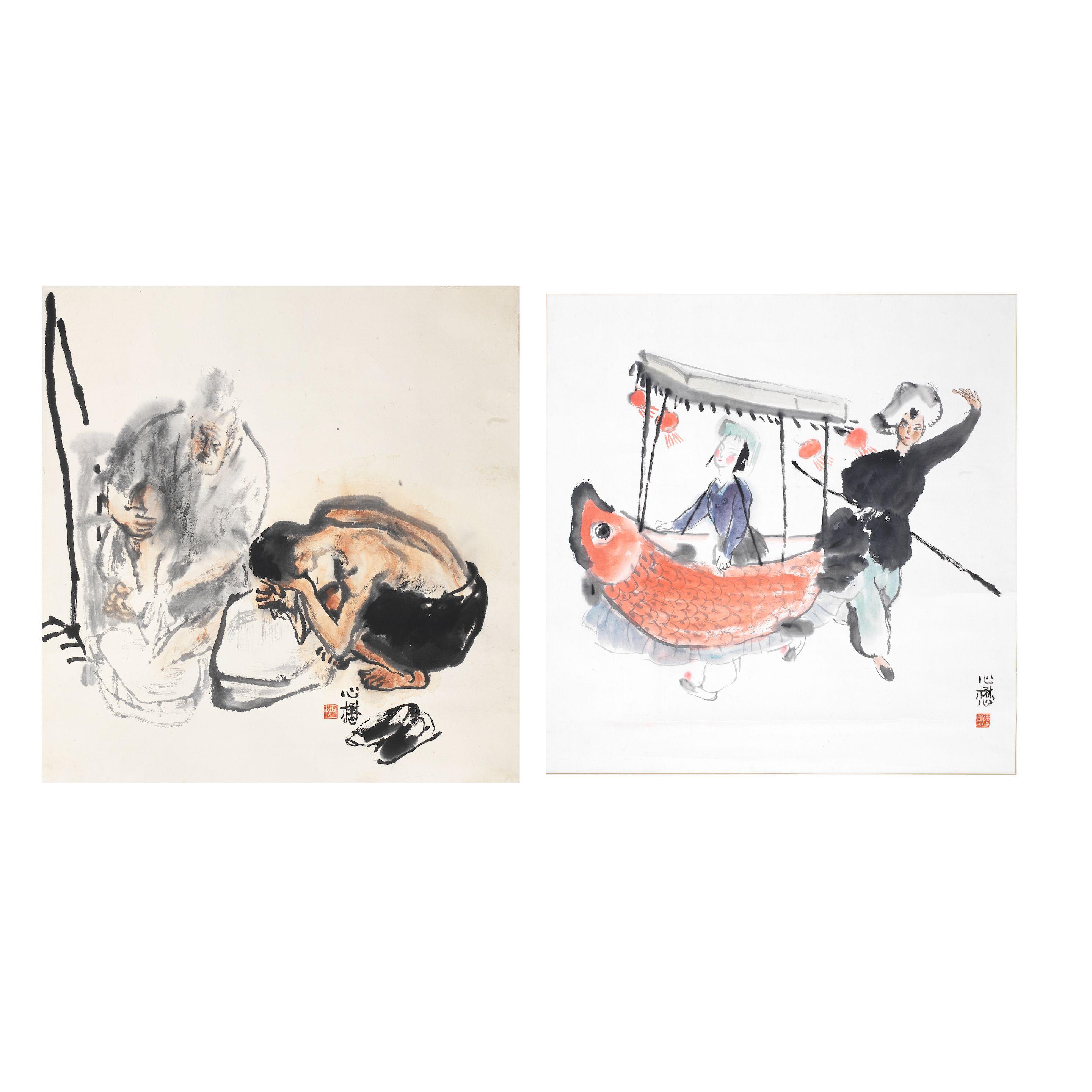 Chen Xinmao - \'Peking Opera\' 1984 and \'Washing after work\' 1985