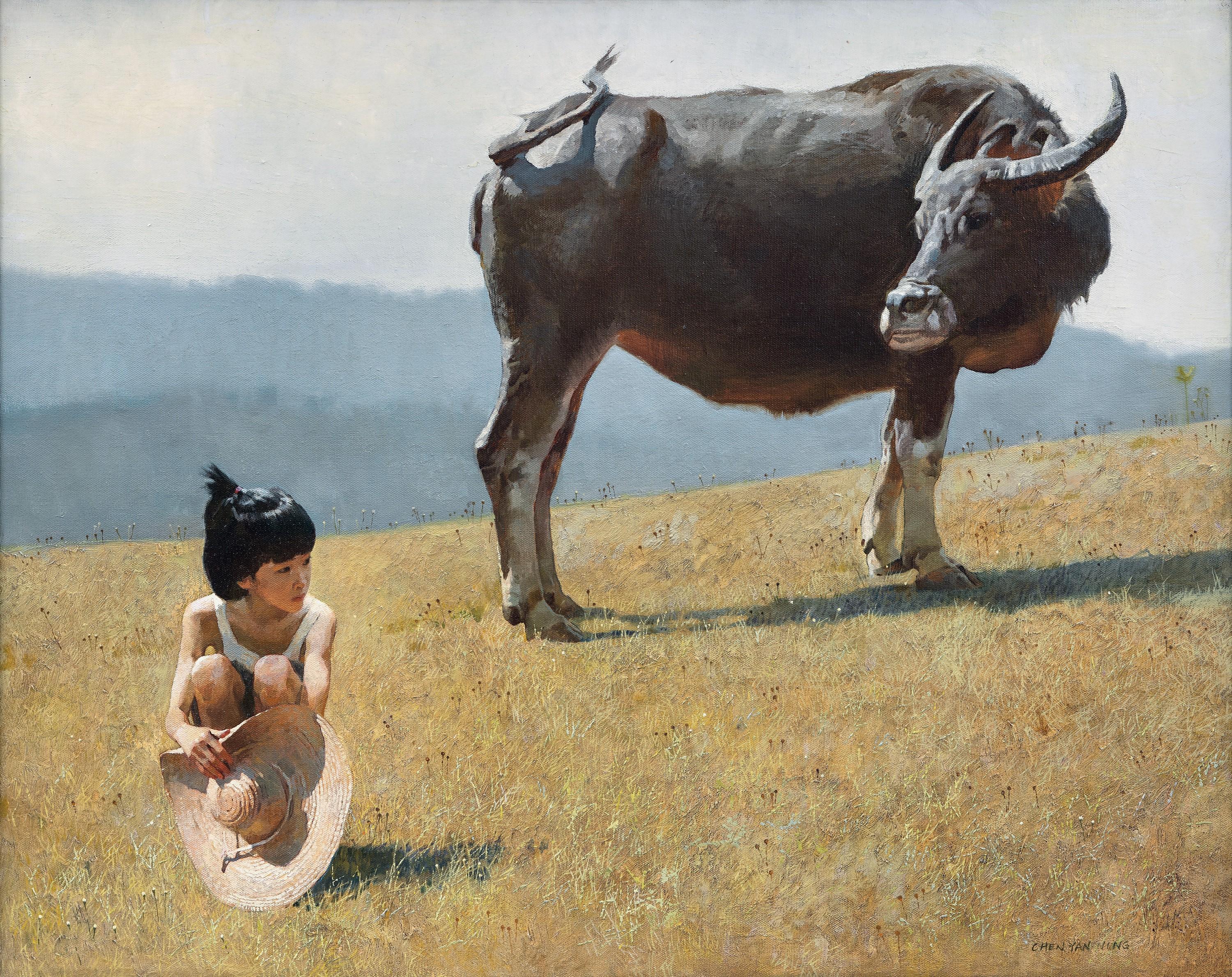 Chen Yanning - Young Girl And Cow