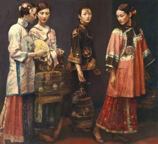 Chen Yifei - Beauties on Promenade