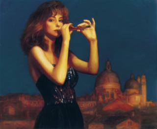 Chen Yifei - Lady with Flute