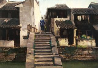 Chen Yifei - Returning Home: Sunset, Suzhou