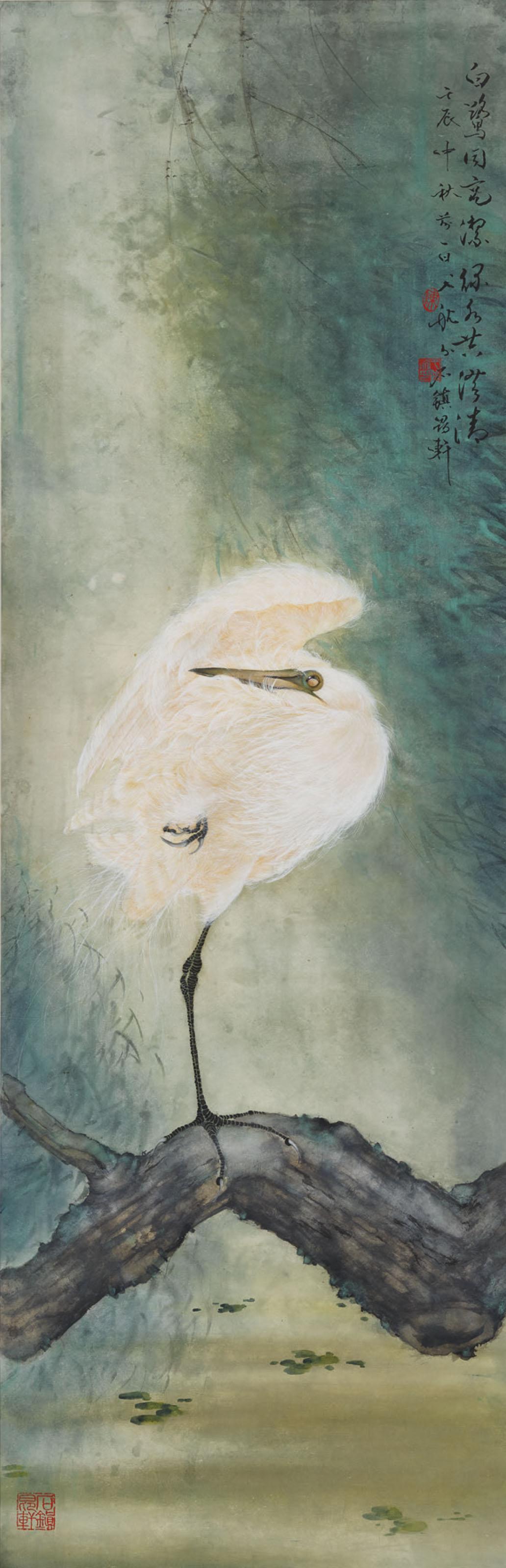 Chen Yihang - White Egret on a Branch