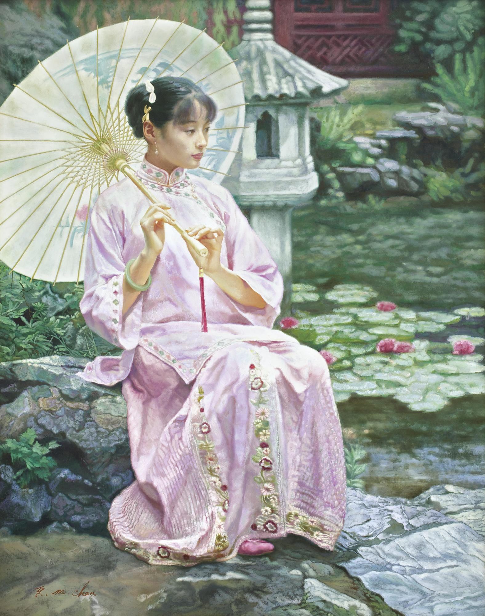 Chen Yiming - Girl In Pink With Parasol