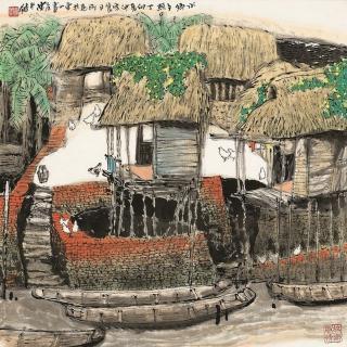 Chen Yongqiang - Riverside Village In The Sunset