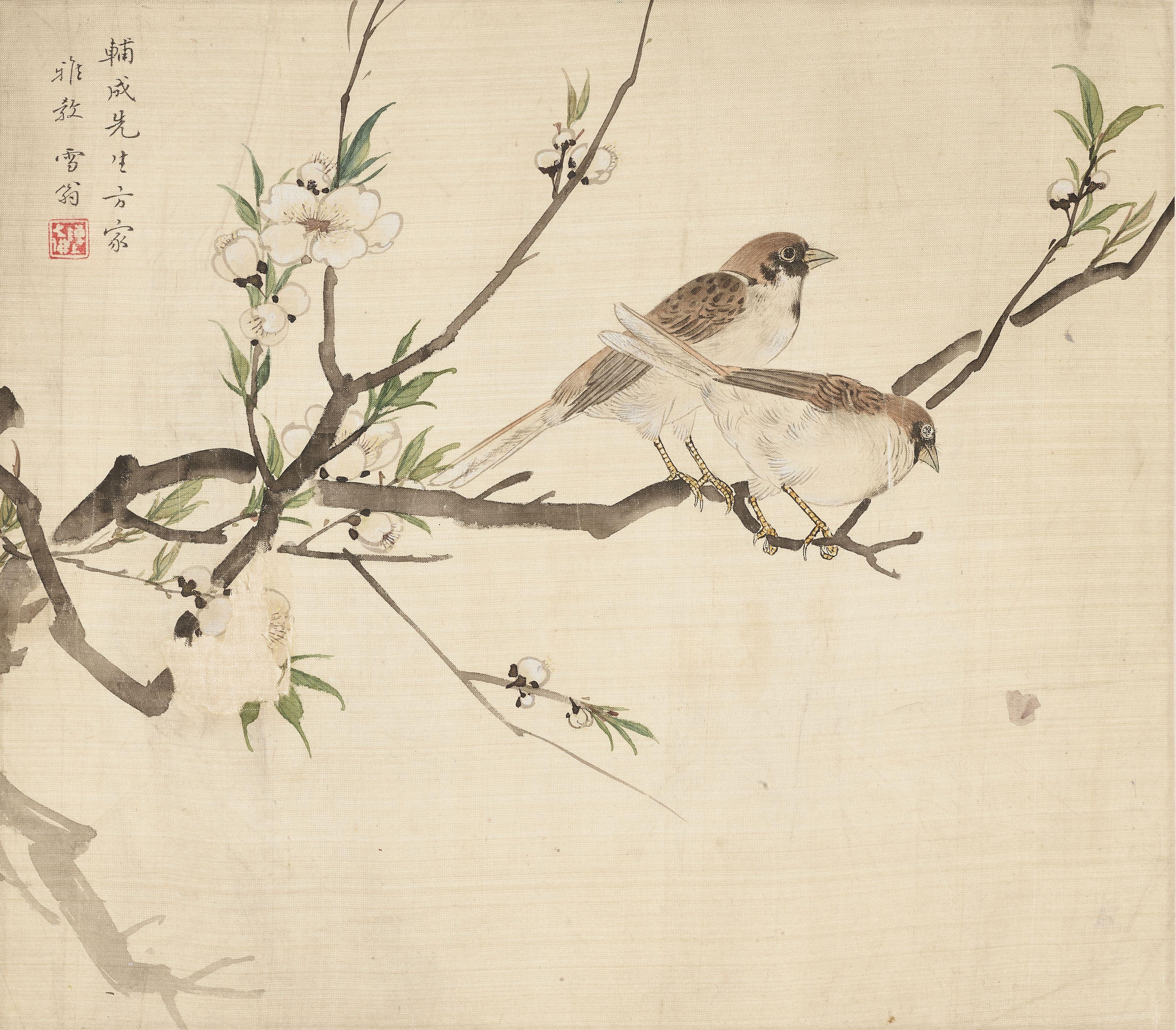 Chen Zhifo - Peaches and Two Sparrows