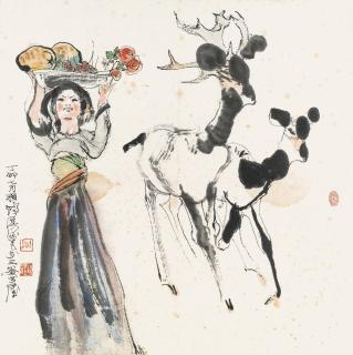 Cheng Shifa - Girl And Deer