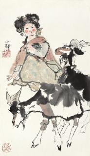 Cheng Shifa - Sheperdess And Goats
