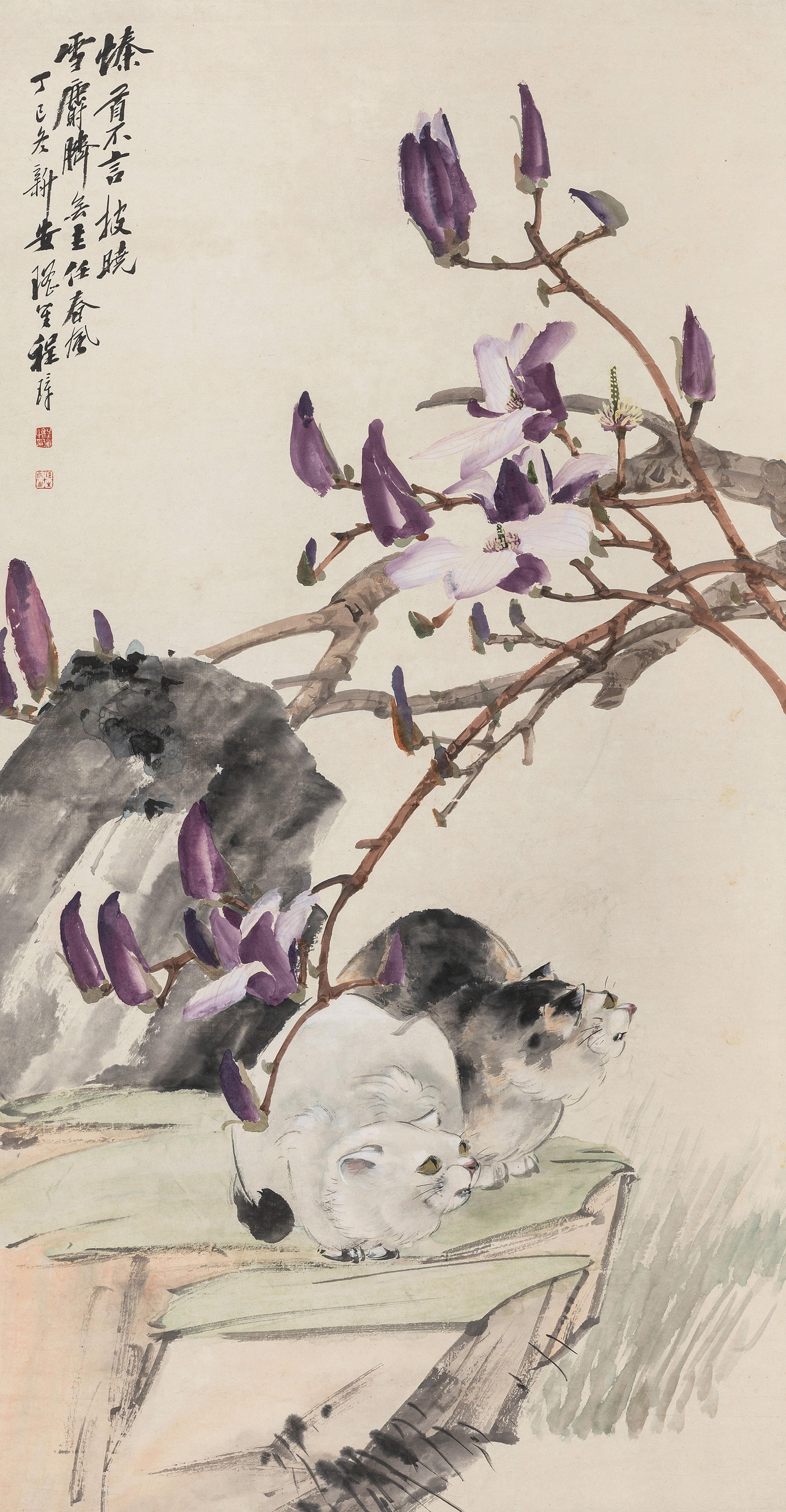 Cheng Zhang - Magnolia And Double Cat