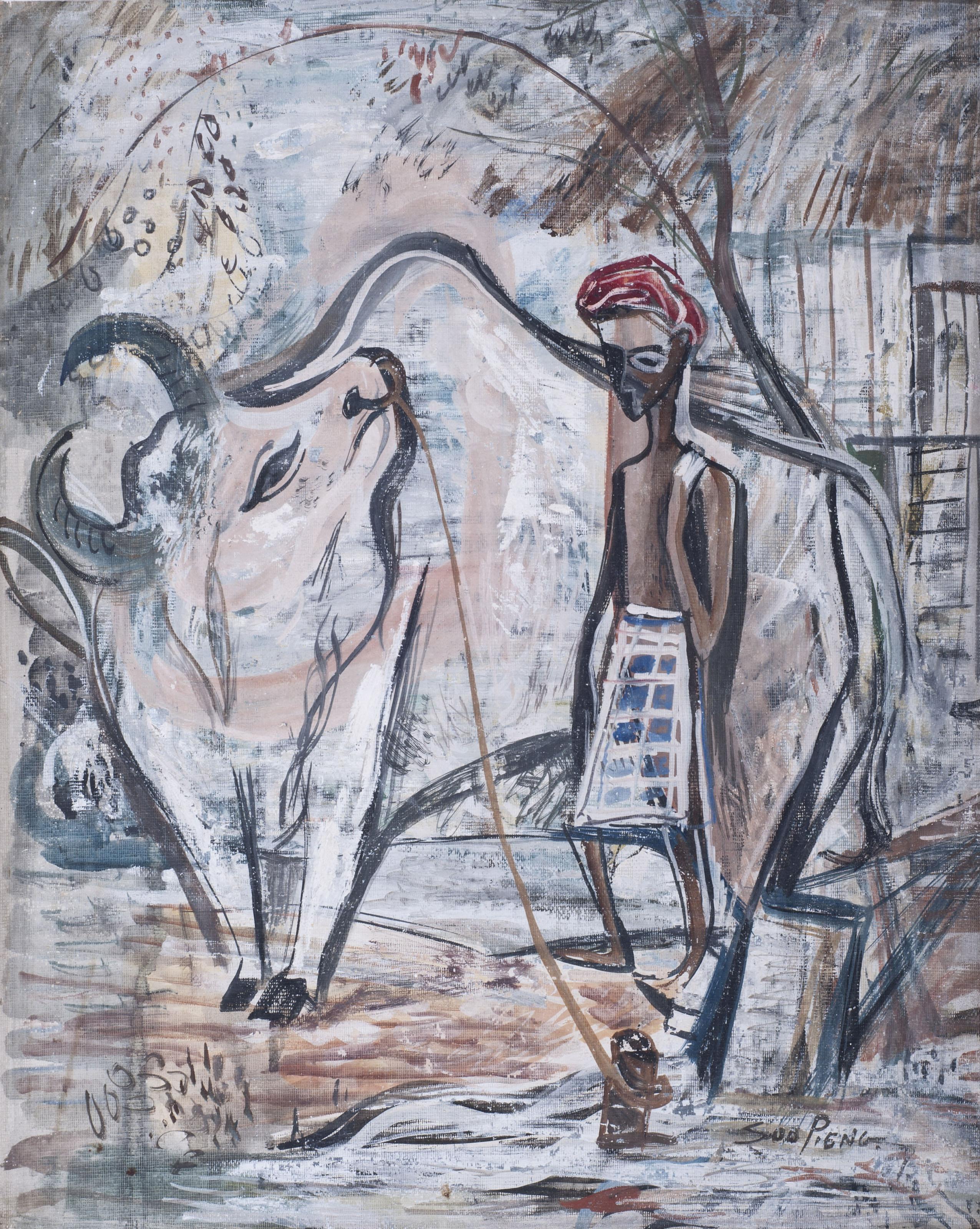 Cheong Soo Pieng - Farmer with Buffalo