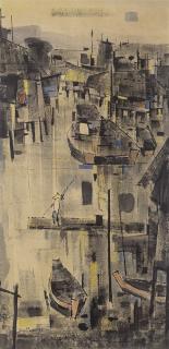 Cheong Soo Pieng - Figure on a Raft