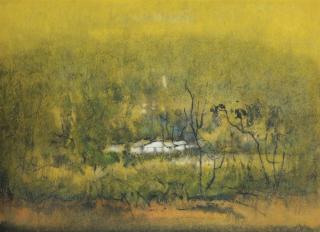 Cheong Soo Pieng - Landscape With Houses