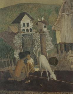 Cheong Soo Pieng - Malay Boys With Goat