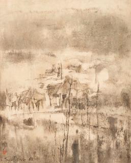 Cheong Soo Pieng - Malay Village, 1965