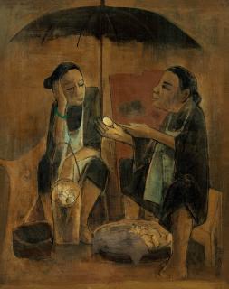 Cheong Soo Pieng - Nanyang Market(Painted In 1965)