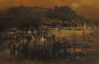 Cheong Soo Pieng - Sunset in Abstract Landscape