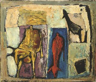 Cheong Soo Pieng - Three goats