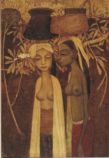 Cheong Soo Pieng - Two women with baskets on their heads