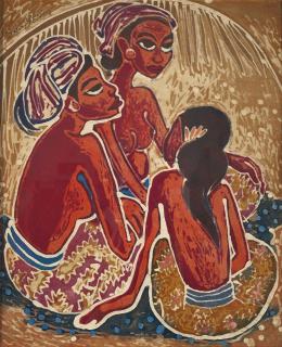 Cheong Soo Pieng - Village Scene