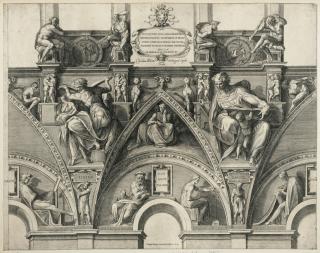 Cherubino Alberti - Portion of the Ceiling of the Sistine Chapel, from: Sibyls and Prophets from the Sistine Chapel Vaults