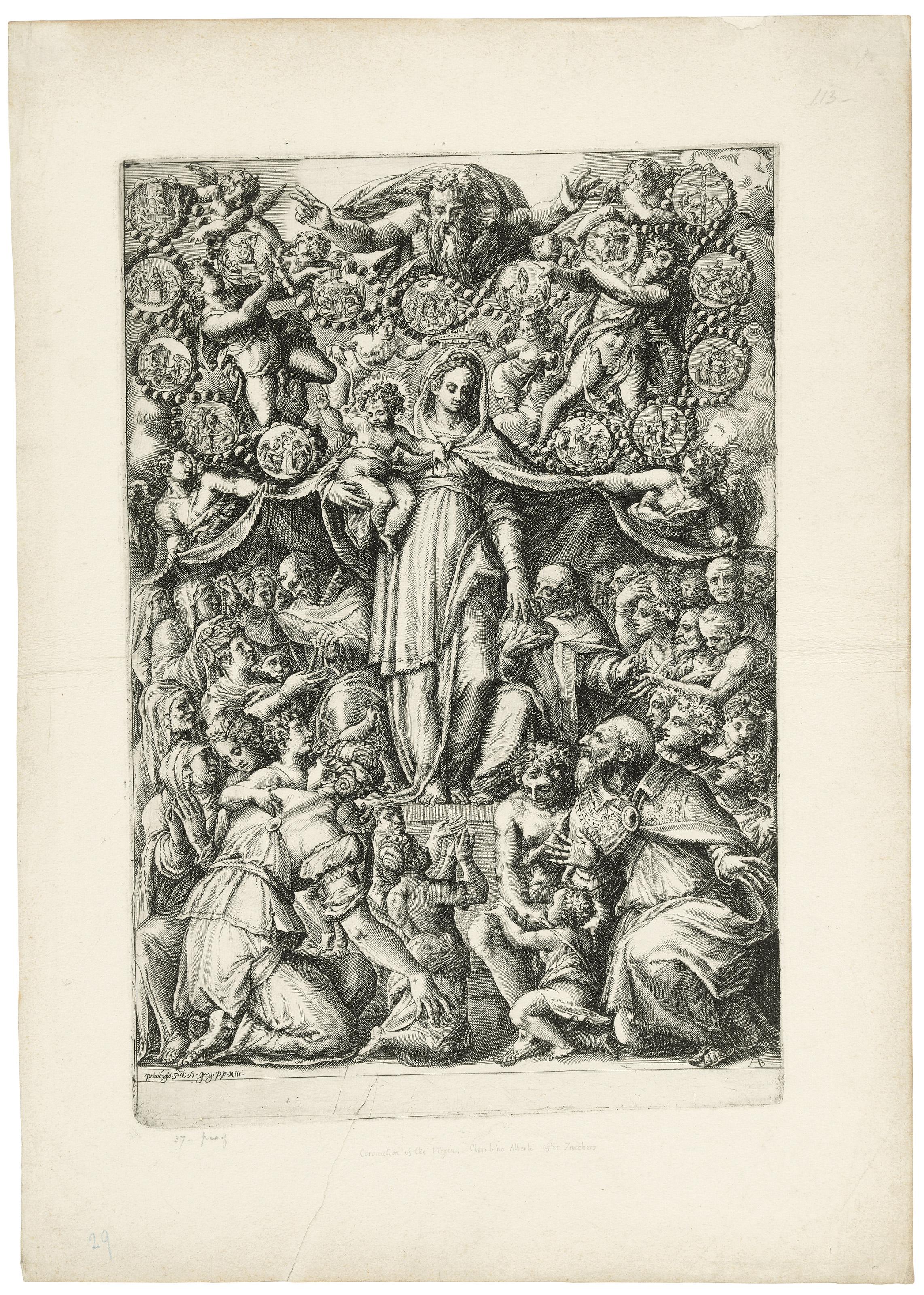 Cherubino Alberti - The Virgin of the Rosary with Saint Dominic and a Monk