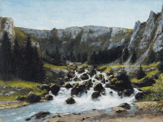 Cherubino Pata - Une Rivière De Montagnecherubino Pata ; A River In The Mountain ; Bears A Signature Courbet Lower Right ; Oil On Canvas