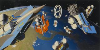 Chesley Bonestell - Assembling The Mars Expedition