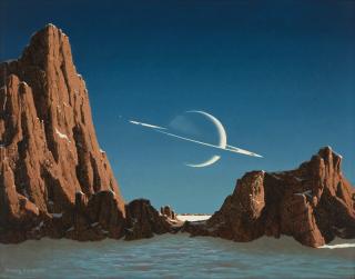 Chesley Bonestell - Saturn As Seen From Titan