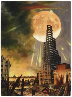 Chesley Bonestell - The Moon Falls Back On The Earth